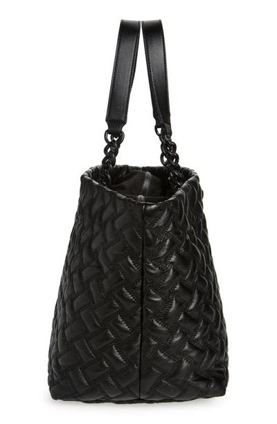 Kensington Drench Leather Shopper Bag In Black