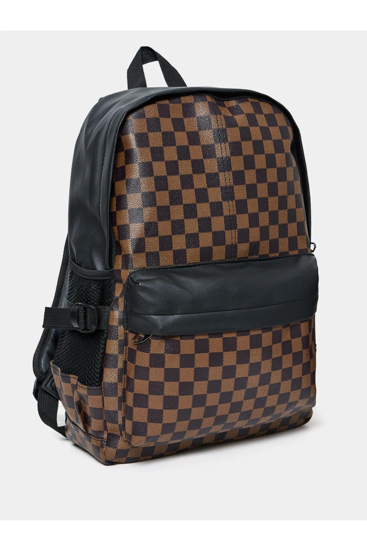 Styli Checked Print Front Pocket Backpack