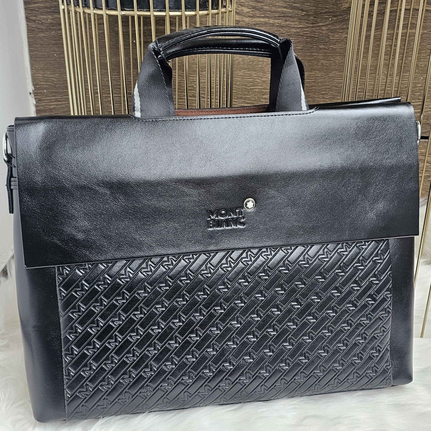 Mont Blanc Laptop Bag Monogram Embossed