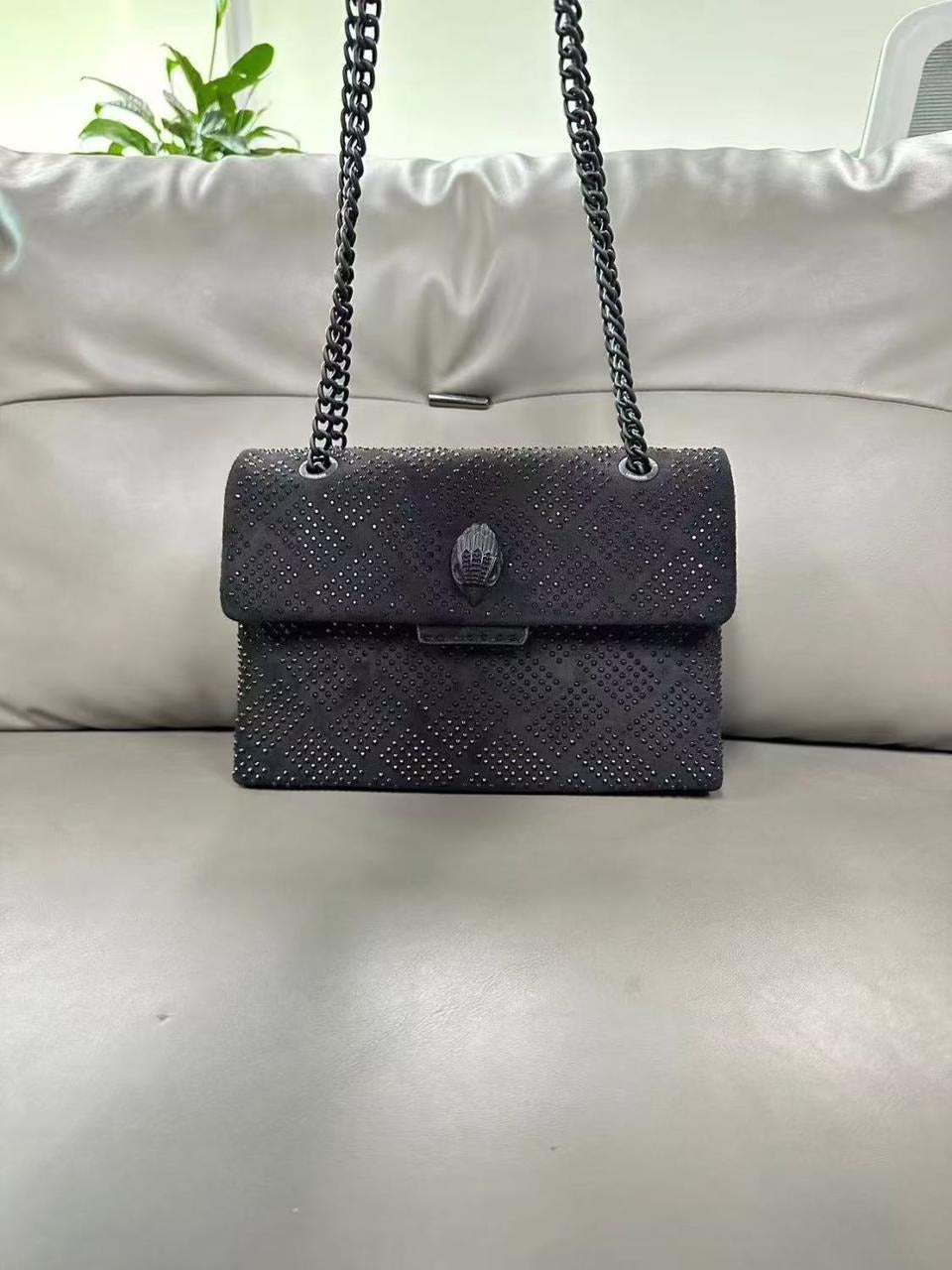 Kurt Geiger Crystal-Embellished Mini Kensington Bag