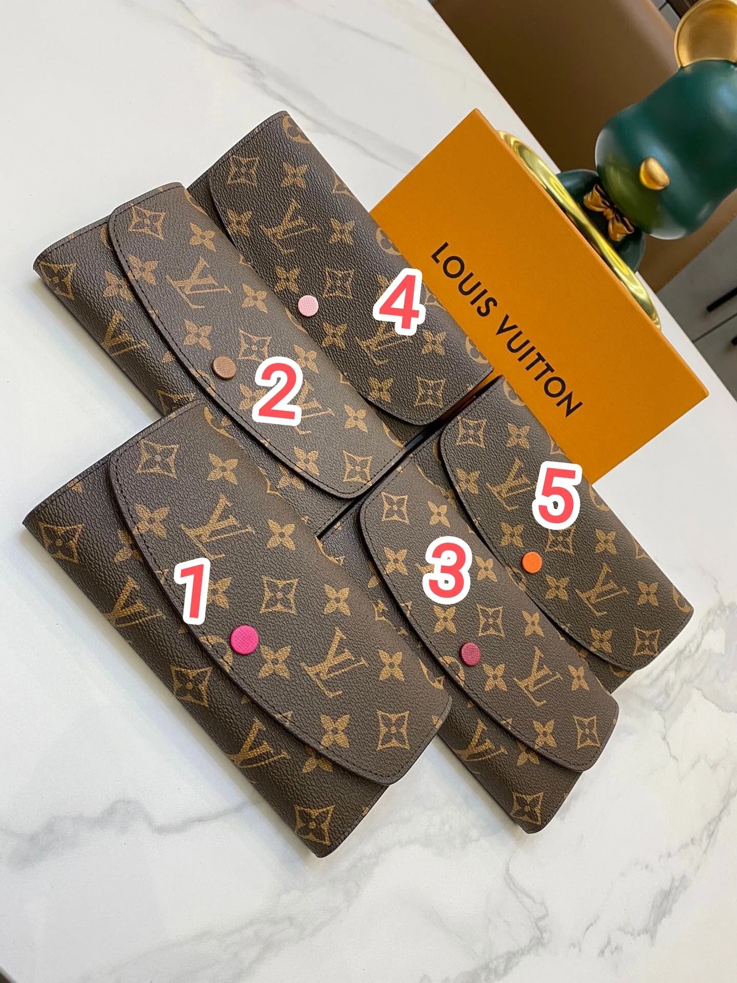 Louis Vuitton Emilie Long Wallet Colour Button