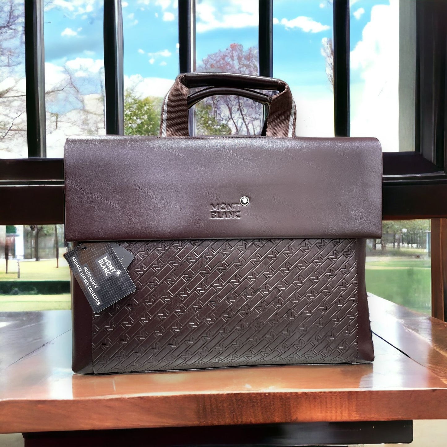 Mont Blanc Laptop Bag Monogram Embossed