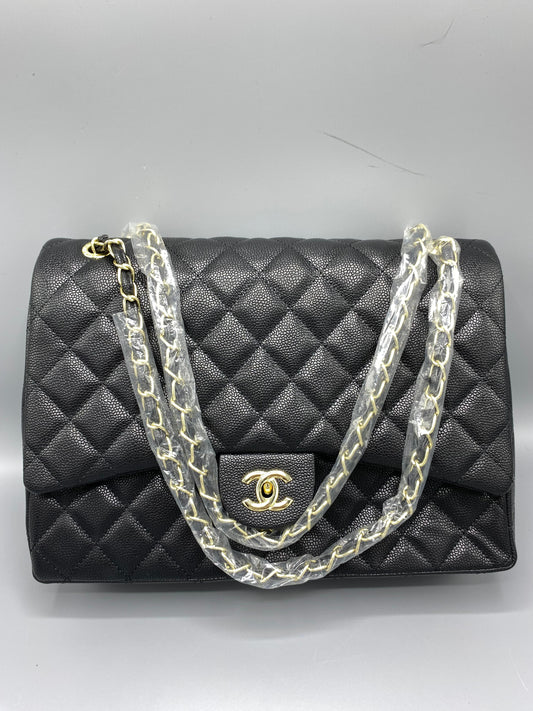 CHANEL Jumbo Black Caviar Bag