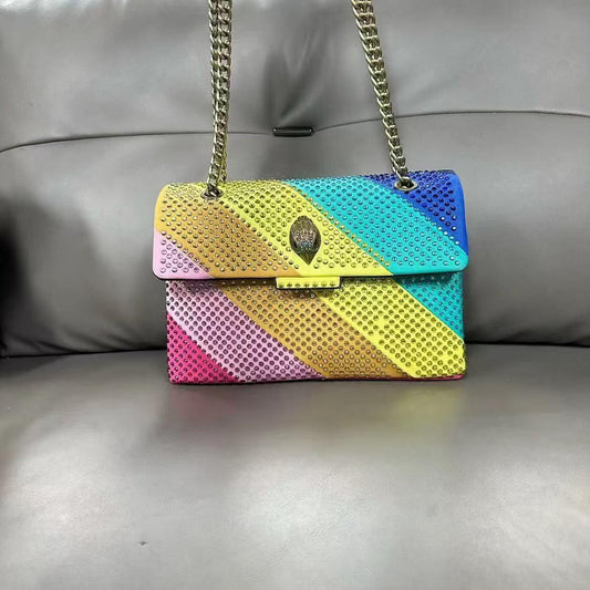 Kurt Geiger London Rainbow suede-mini Kensington Bag