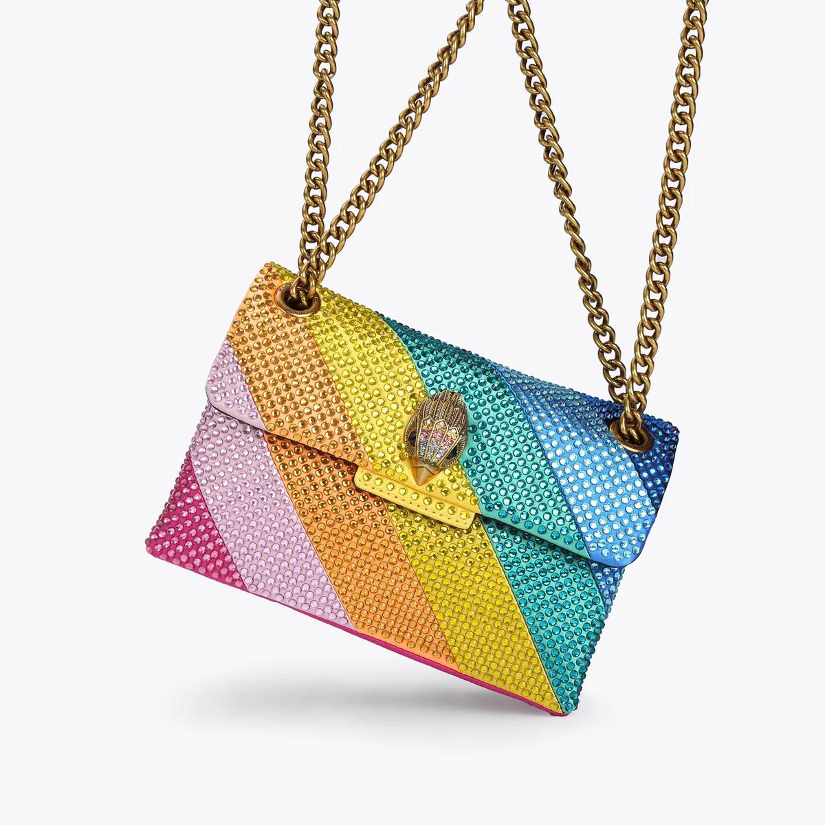 Kurt Geiger London Rainbow suede-mini Kensington Bag