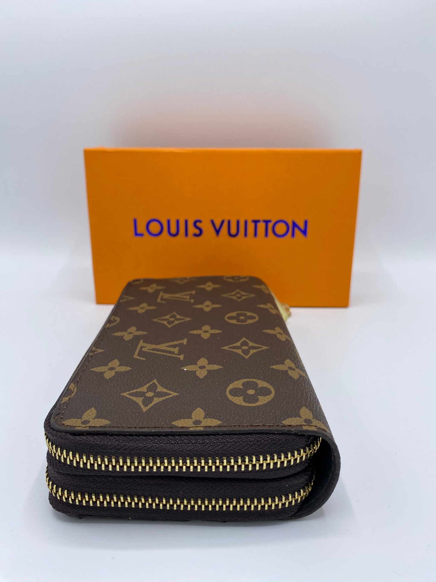 Louis Vuitton Clemence Monogram Canvas Zippy Wallet Brown