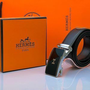 Hermès H leather belt