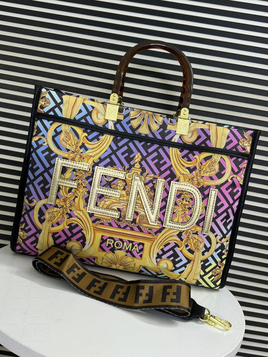 Fendi Sunshine Medium Fendace Printed Tote Bag