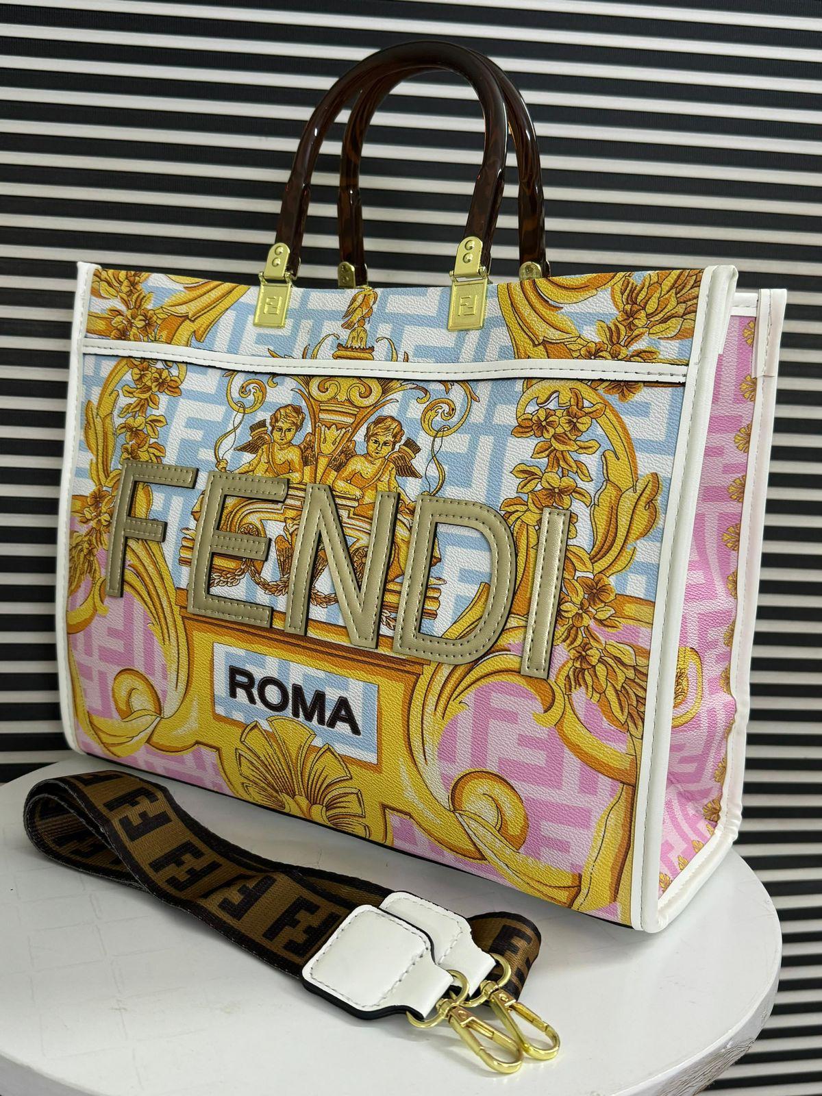 Fendi Sunshine Medium Fendace Printed Tote Bag