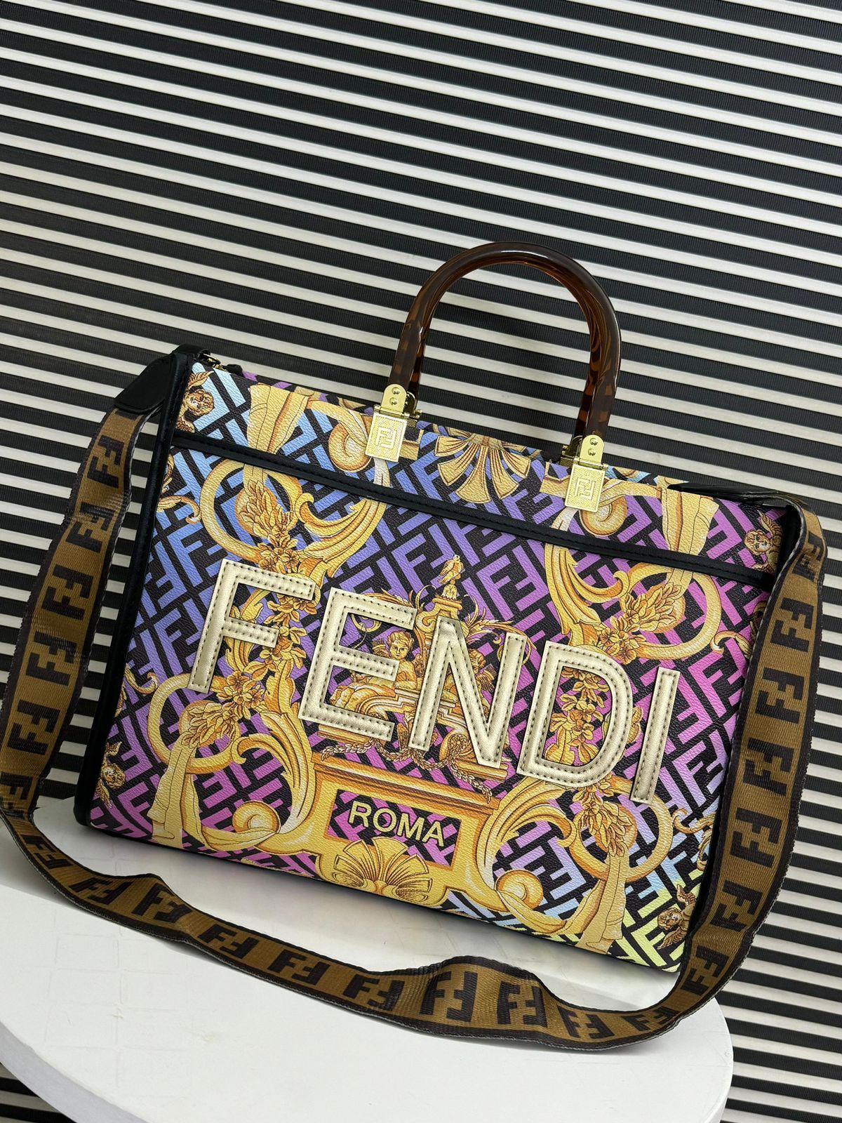 Fendi Sunshine Medium Fendace Printed Tote Bag