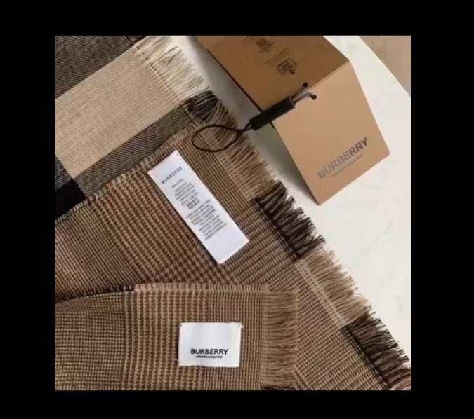 Burberry lightweight check cashmere scarf