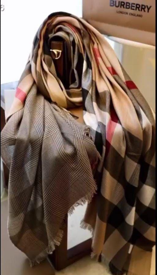 Burberry lightweight check cashmere scarf