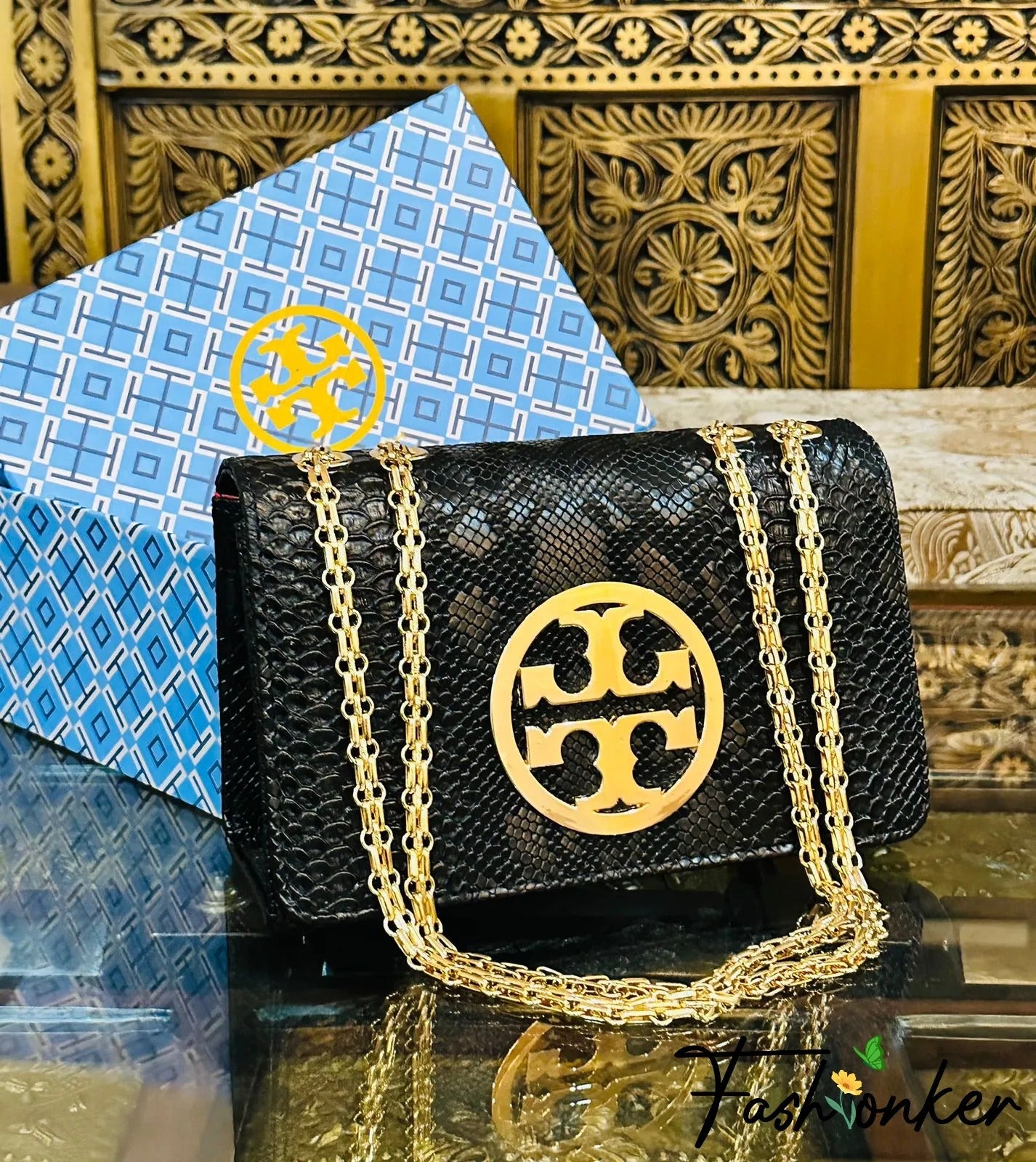 Tory Burch Crossbody Bag With Long Chain