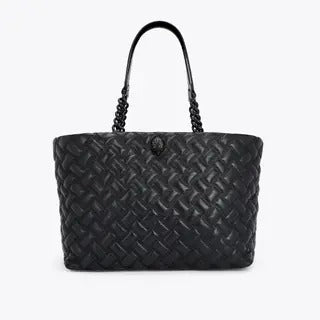 Kensington Drench Leather Shopper Bag In Black