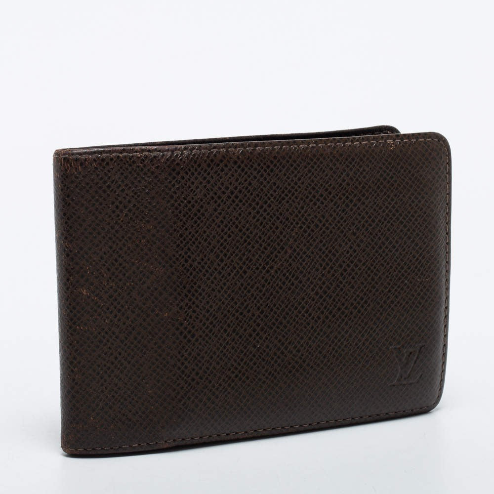 Louis Vuitton Brown Taiga Leather Slender Bifold Wallet