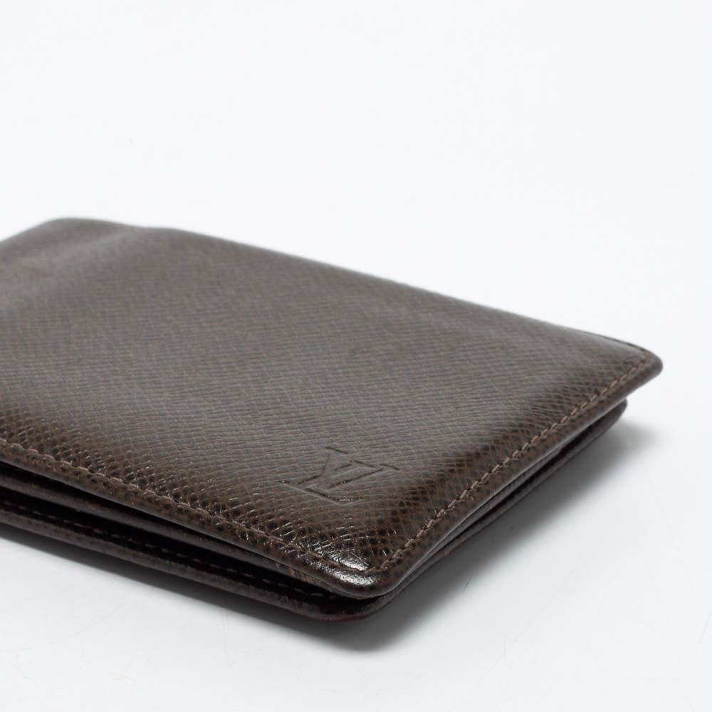 Louis Vuitton Brown Taiga Leather Slender Bifold Wallet