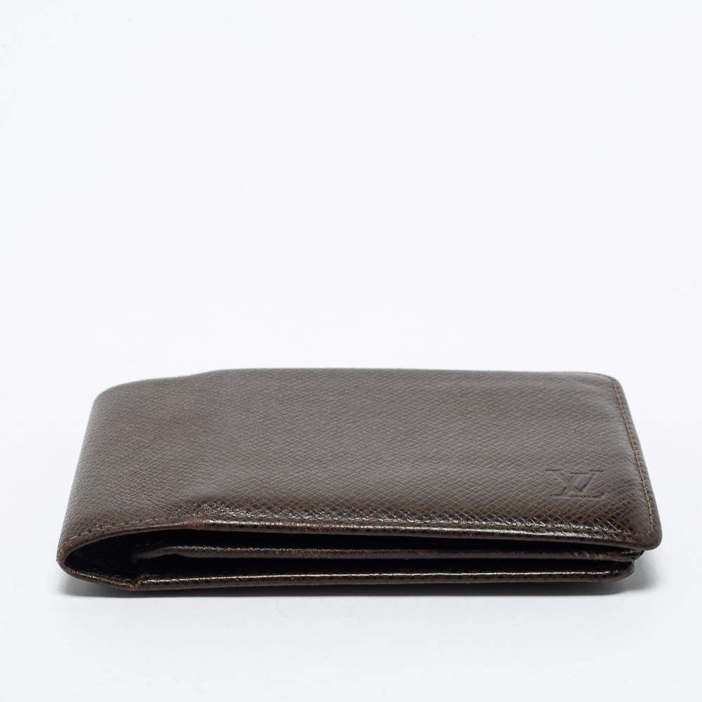 Louis Vuitton Brown Taiga Leather Slender Bifold Wallet