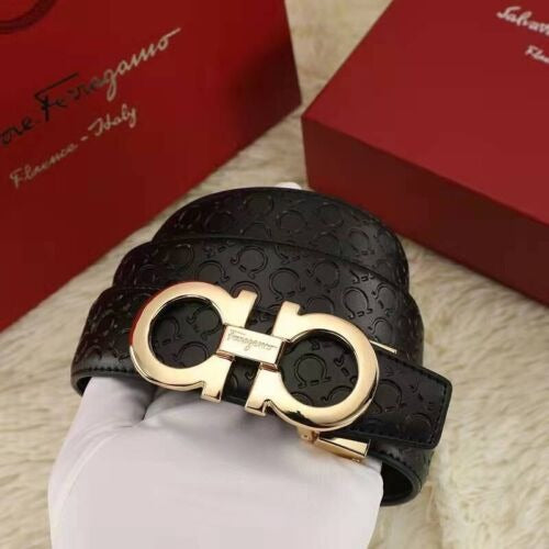 Genuine Salvatore Ferragamo Black Buckle Leather Belt